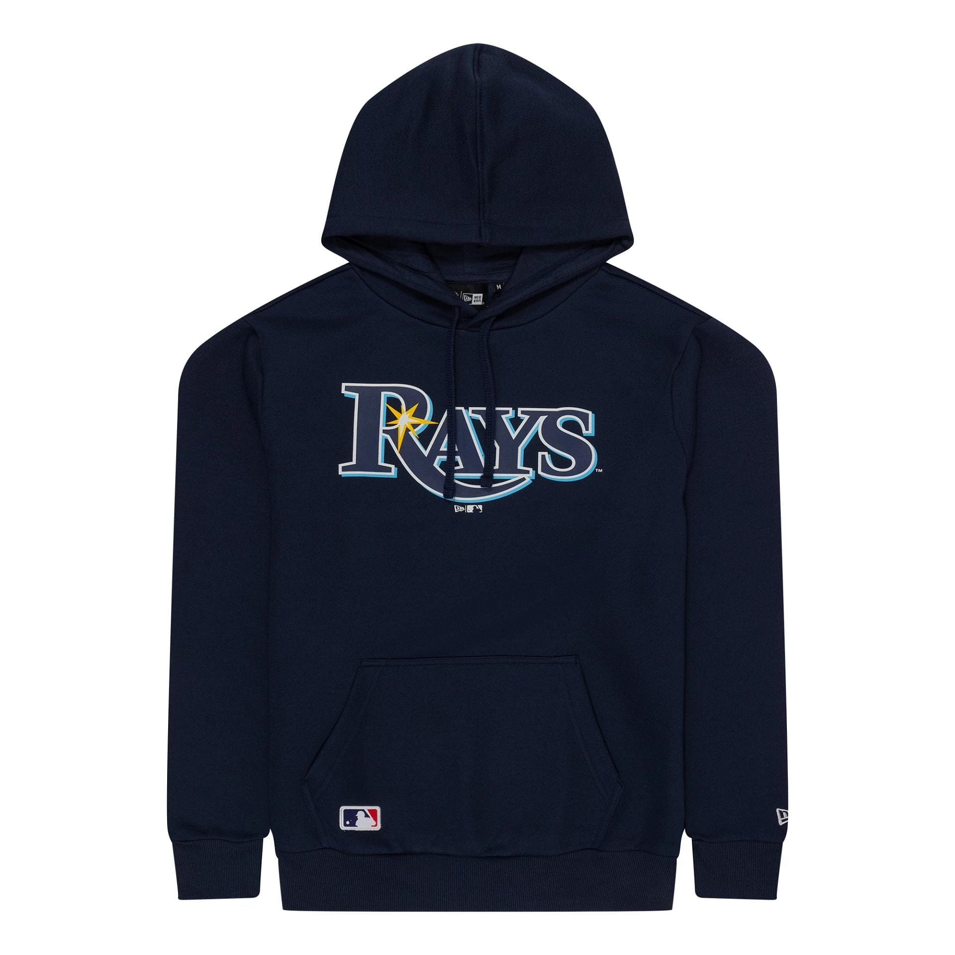 The Male model is wearing Tampa Bay Rays MLB Regular Dark Blue Pullover Hoodie 1
