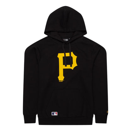 The Male model is wearing Pittsburgh Pirates MLB Regular Black Pullover Hoodie 1