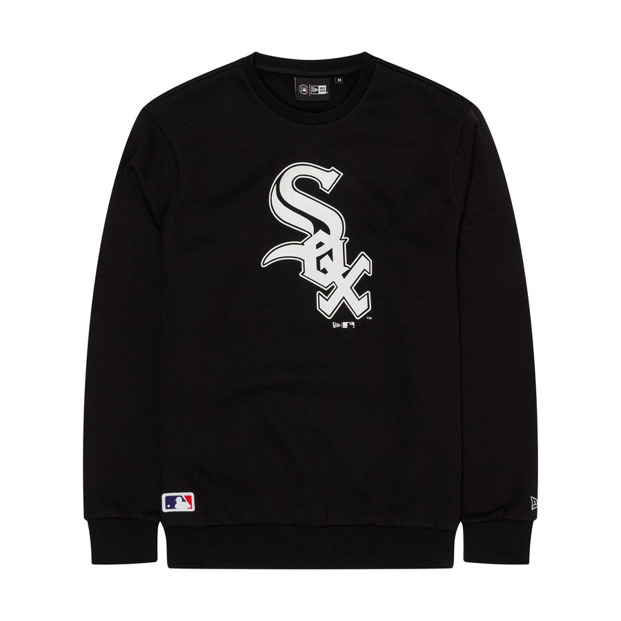 The Male model is wearing Chicago White Sox MLB Regular Black Crew Neck Sweater 1