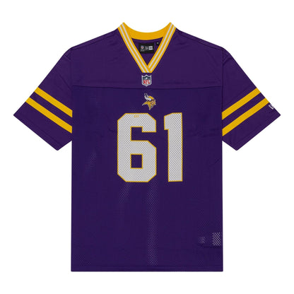 The Male model is wearing Minnesota Vikings NFL Mesh Purple Mesh Jersey 1