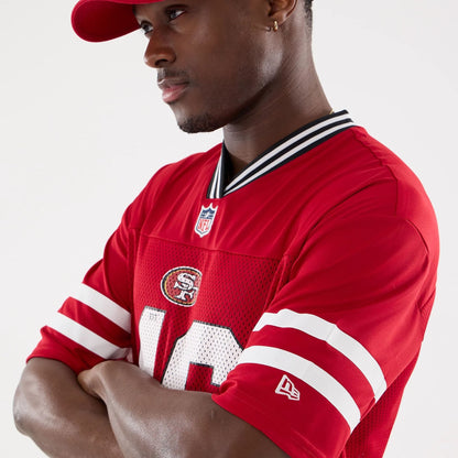 The Male model is wearing San Francisco 49ers NFL Mesh Red Mesh Jersey 4