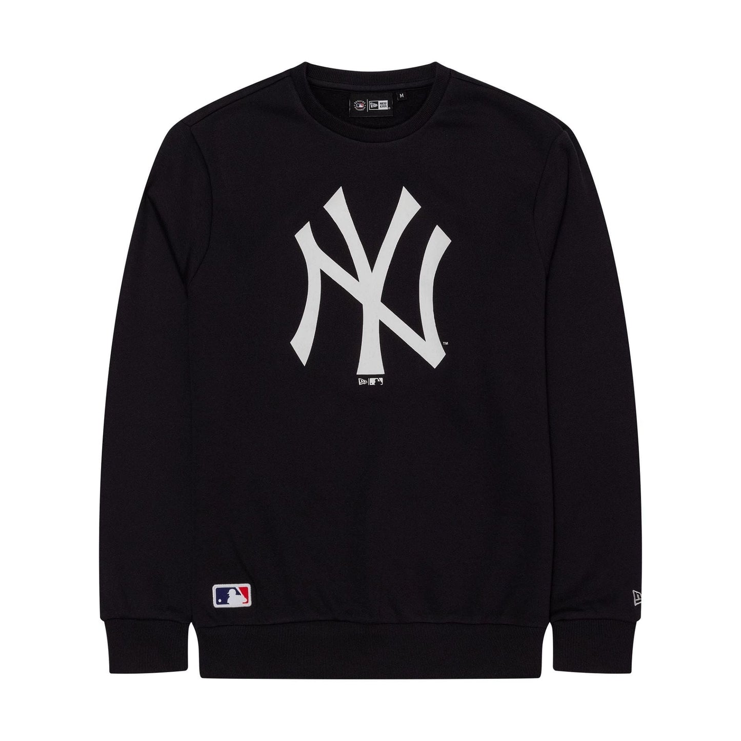The Male model is wearing New York Yankees MLB Regular Navy Crew Neck Sweater 1