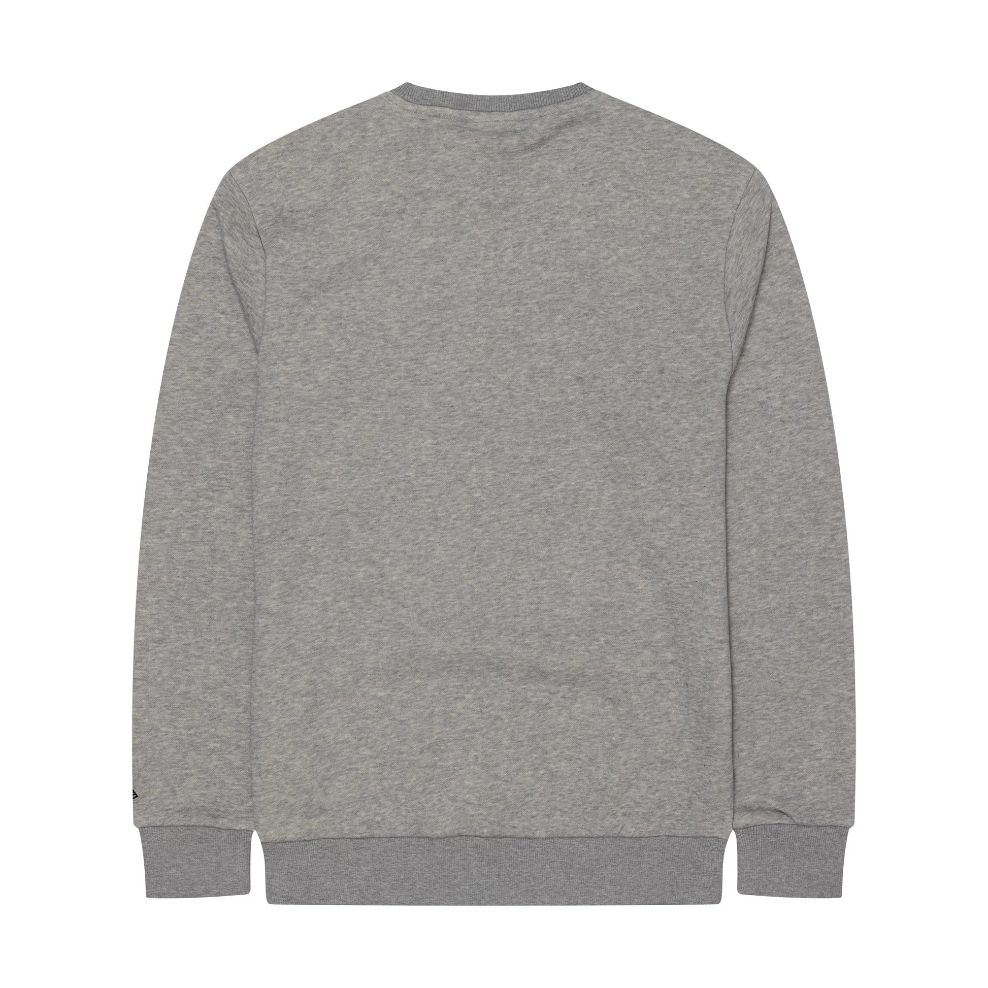 The Male model is wearing New York Yankees MLB Regular Grey Crew Neck Sweater 2