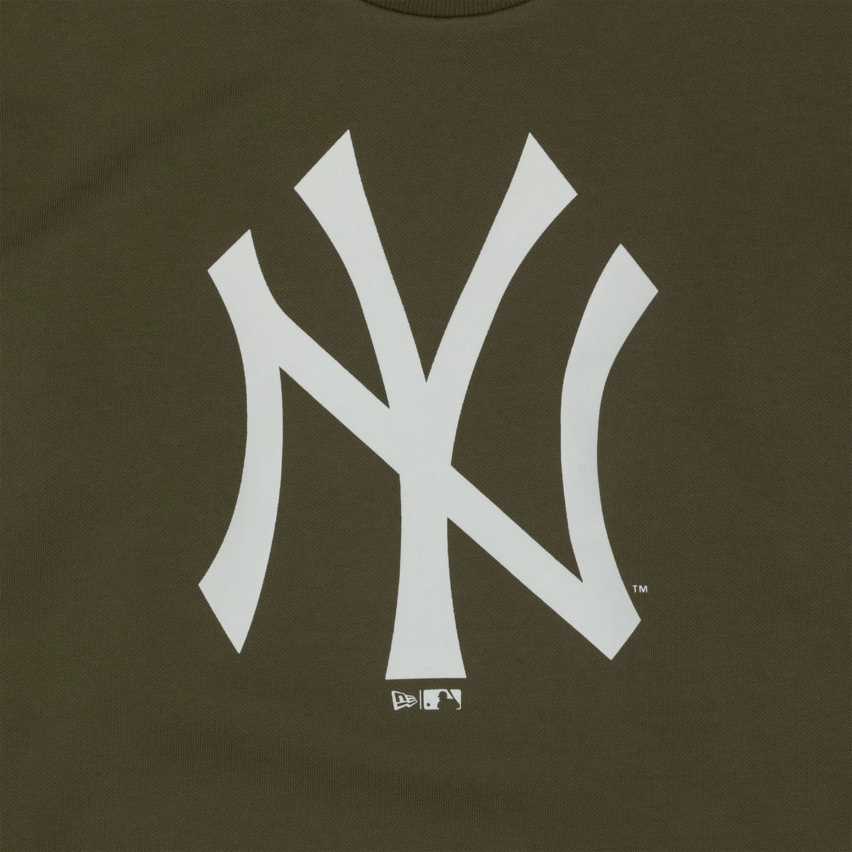 The Male model is wearing New York Yankees MLB Regular Green Crew Neck Sweater 3