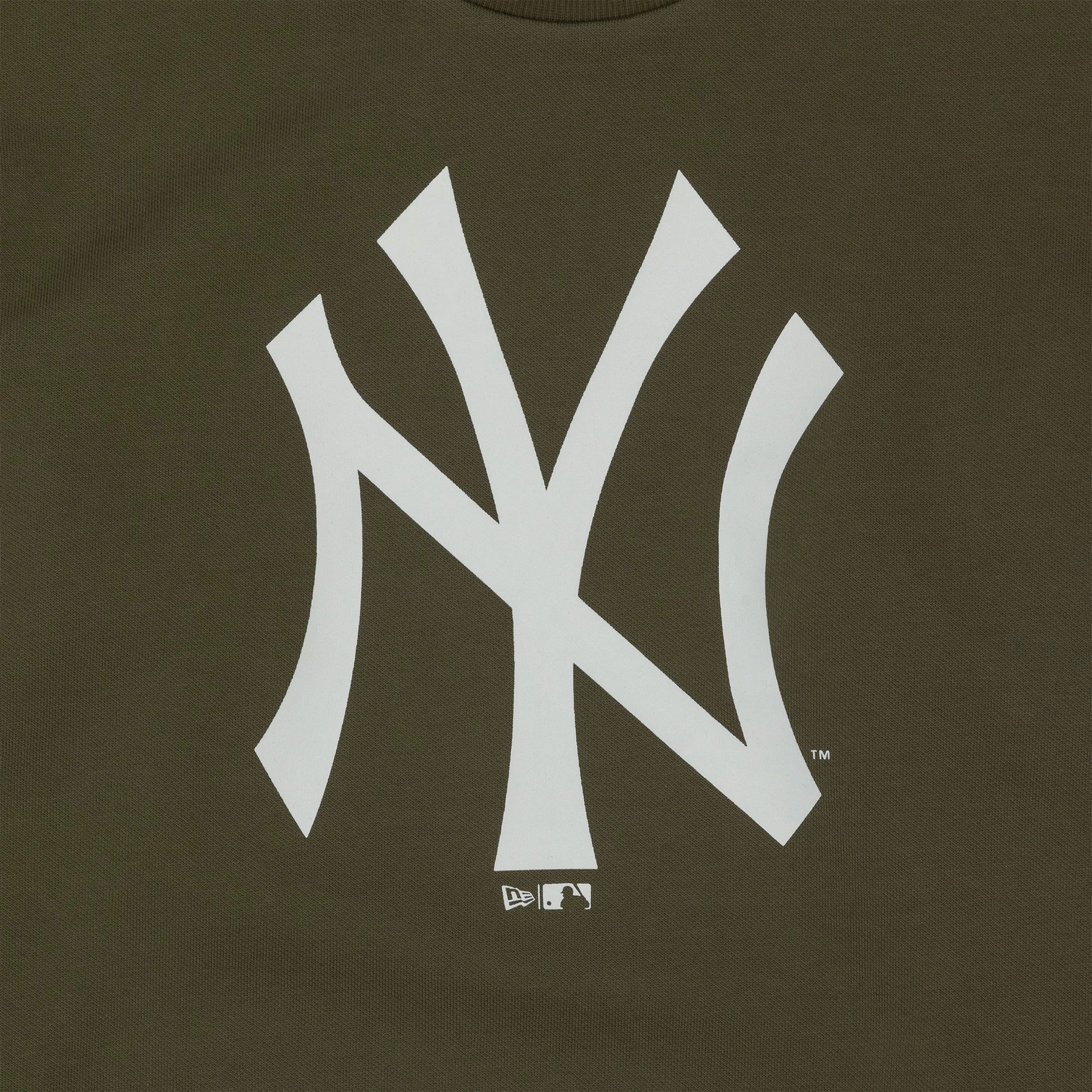 The Male model is wearing New York Yankees MLB Regular Green Crew Neck Sweater 3