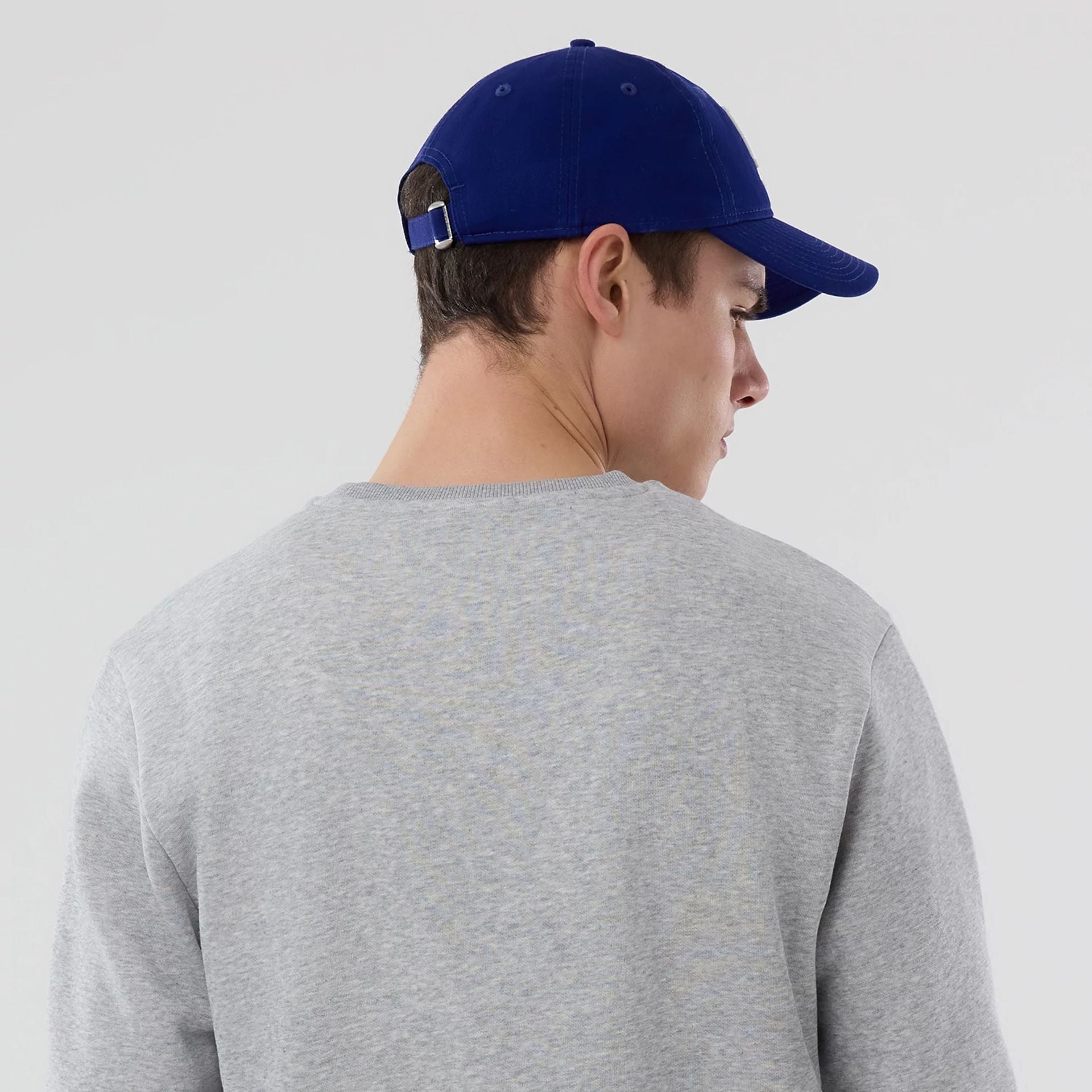 The Male model is wearing LA Dodgers MLB Grey Crew Neck Sweater 7