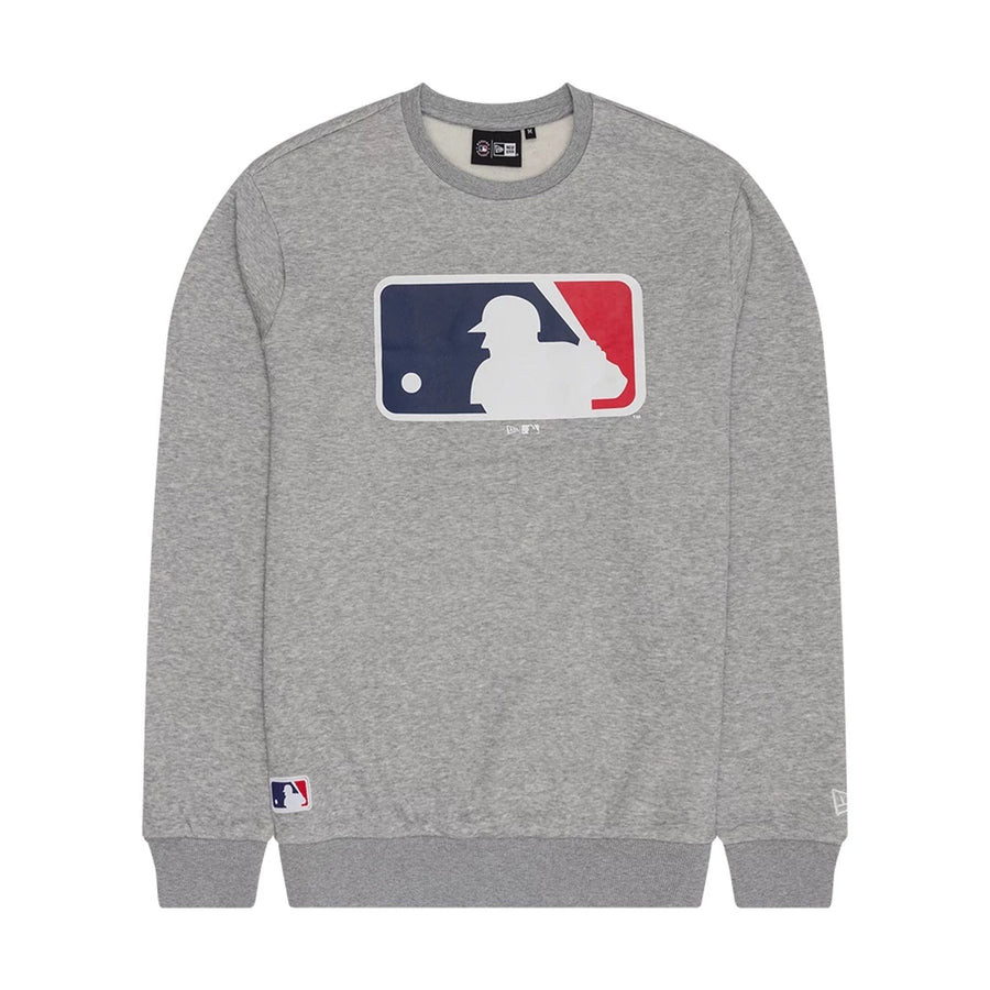 The Male model is wearing MLB Generic Logo Grey Crew Neck Sweater 1