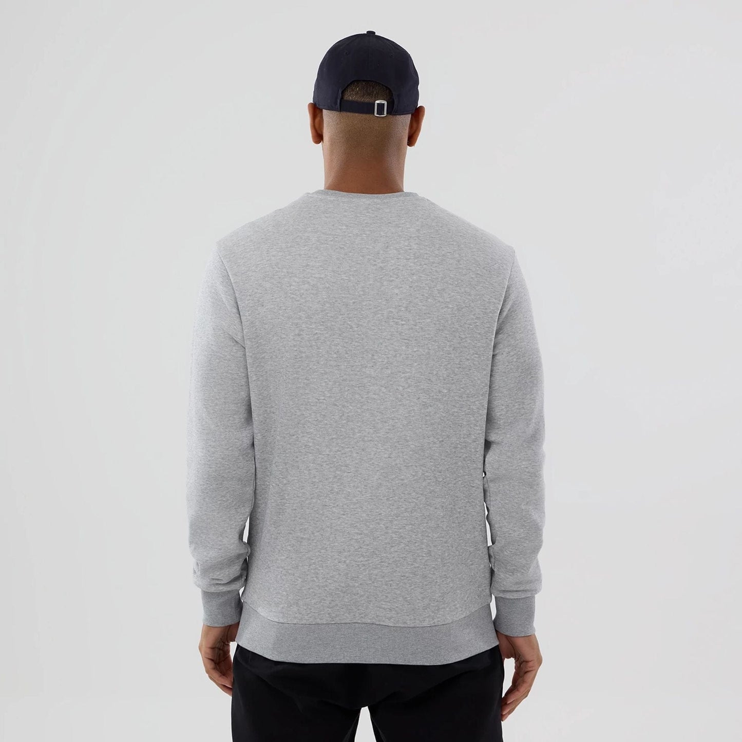 The Male model is wearing MLB Generic Logo Grey Crew Neck Sweater 2