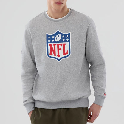 The Male model is wearing NFL Generic Logo Grey Crew Neck Sweater 3