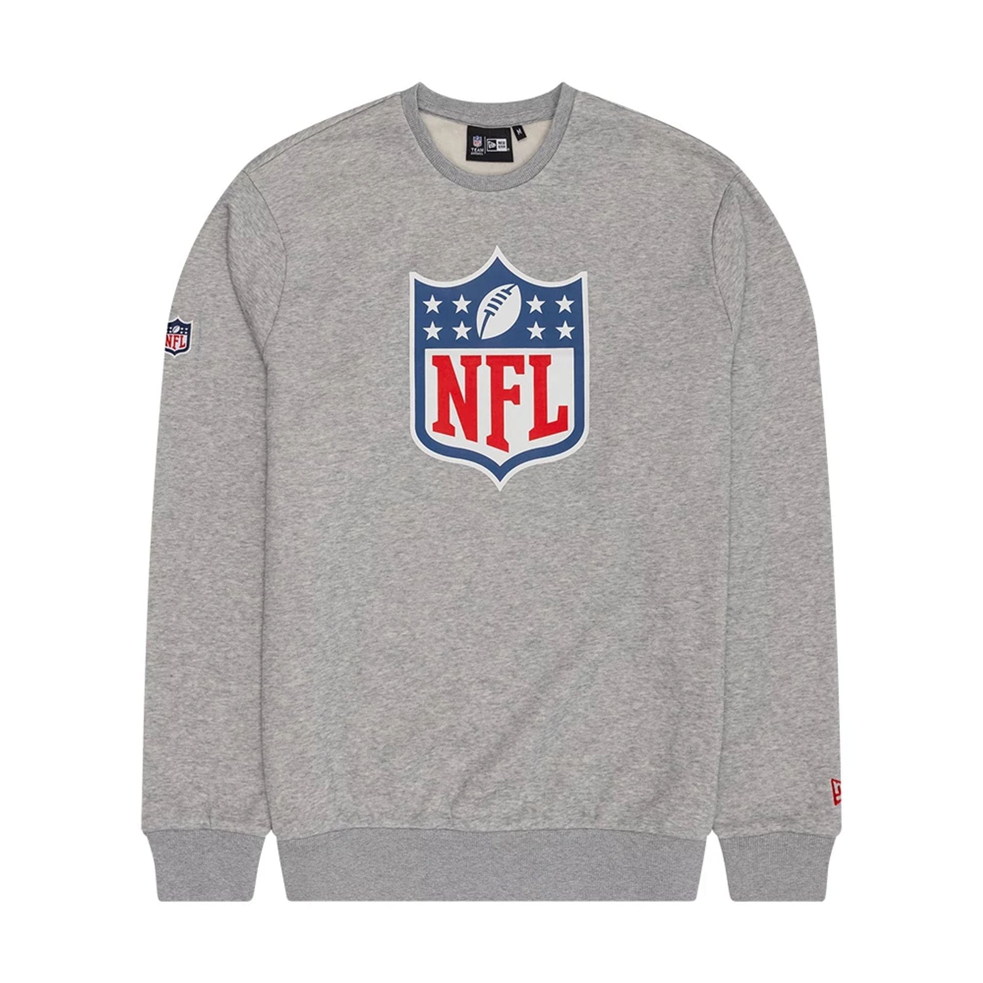 The Male model is wearing NFL Generic Logo Grey Crew Neck Sweater 1