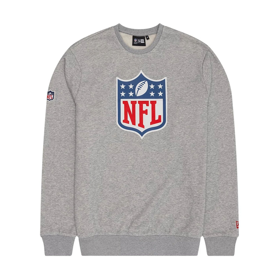The Male model is wearing NFL Generic Logo Grey Crew Neck Sweater 1