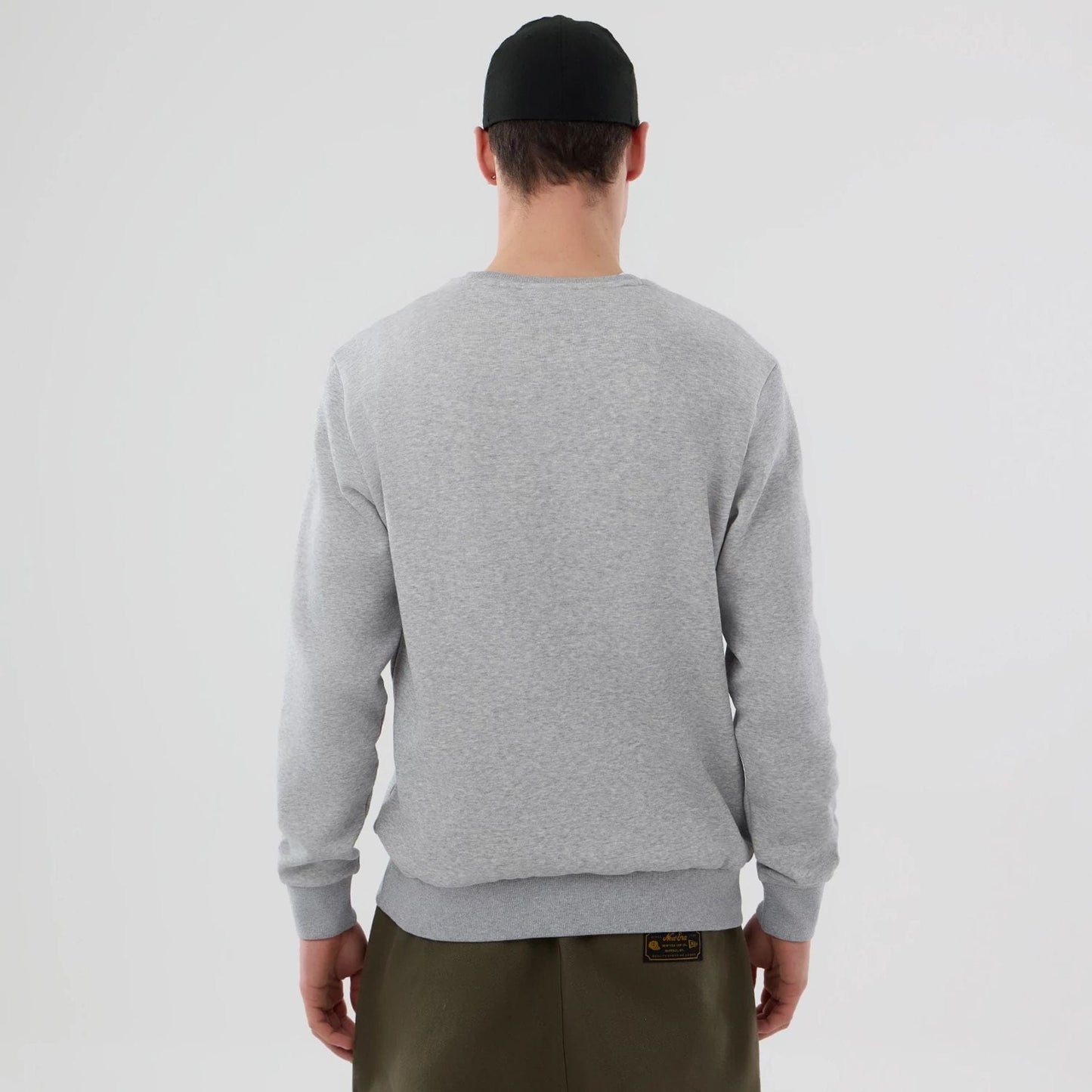 The Male model is wearing NFL Generic Logo Grey Crew Neck Sweater 2