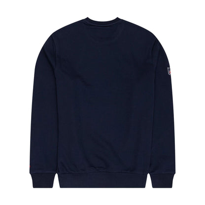 The Male model is wearing New England Patriots NFL Dark Blue Crew Neck Sweater 2