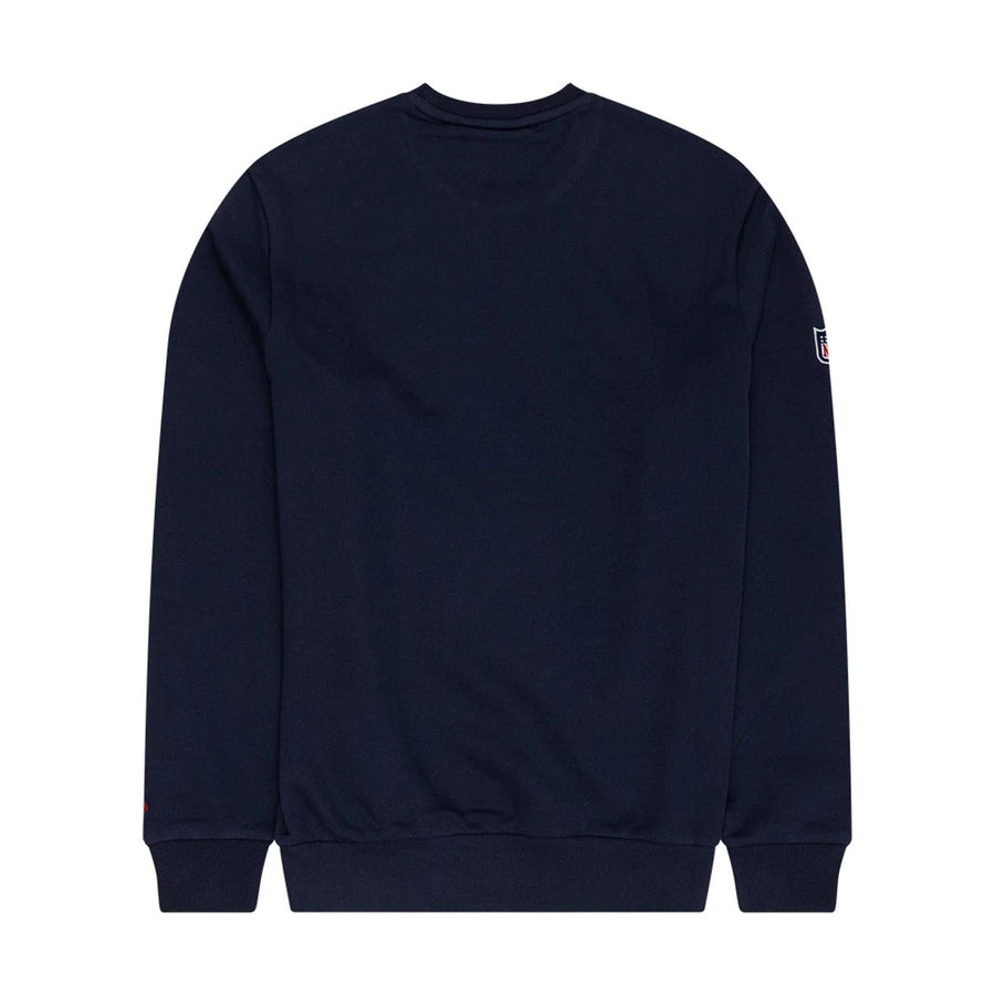 The Male model is wearing New England Patriots NFL Dark Blue Crew Neck Sweater 2