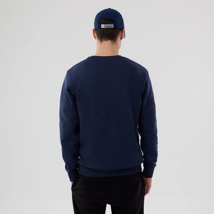 The Male model is wearing New England Patriots NFL Dark Blue Crew Neck Sweater 2
