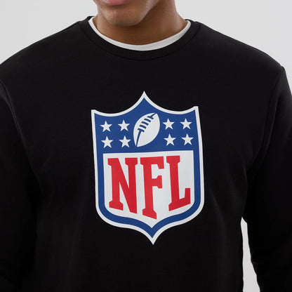 The Male model is wearing NFL Generic Logo Black Crew Neck Sweater 3