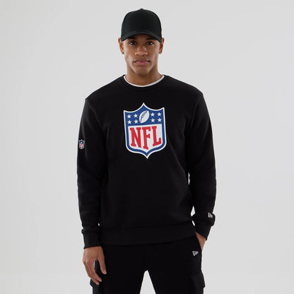 The Male model is wearing NFL Generic Logo Black Crew Neck Sweater 1
