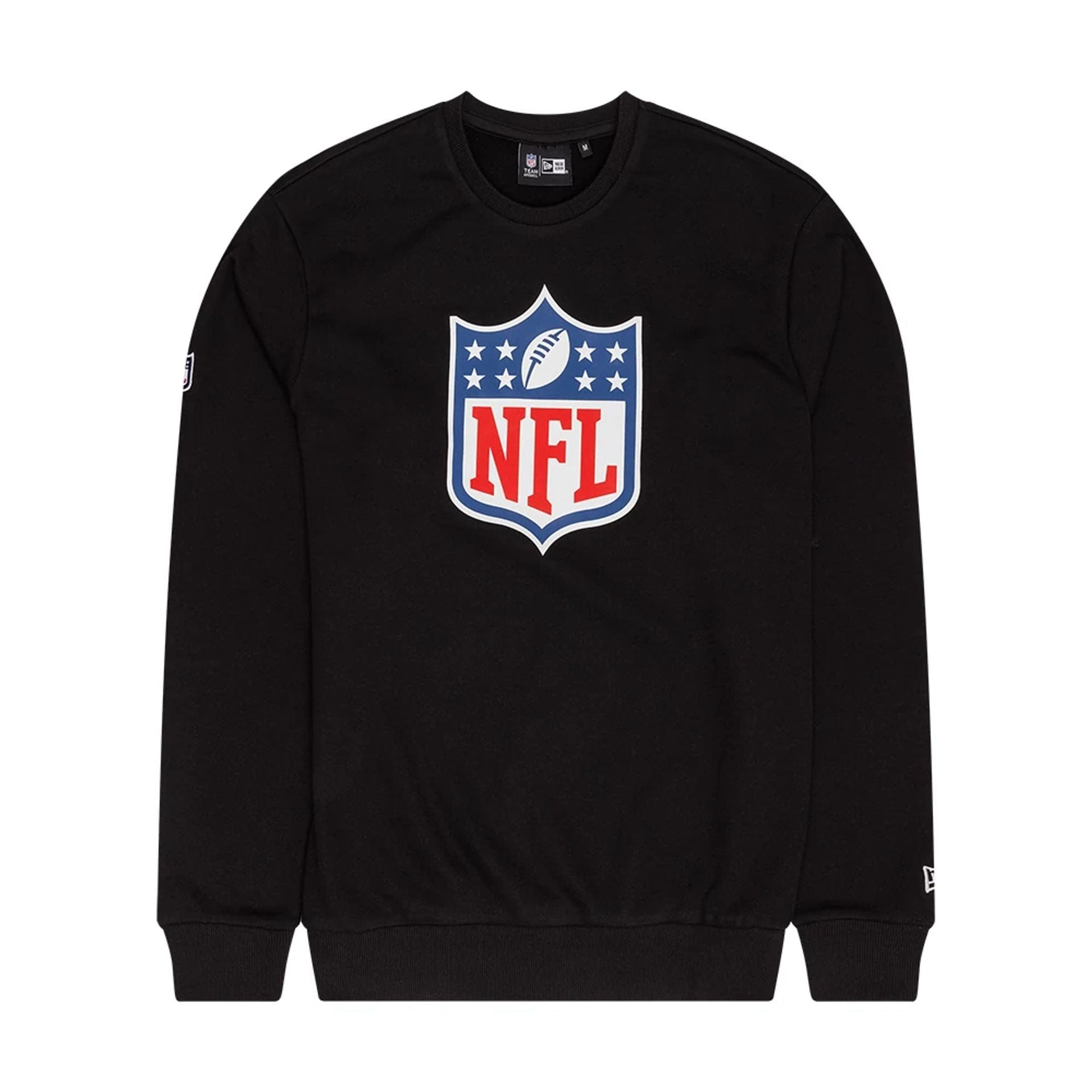 The Male model is wearing NFL Generic Logo Black Crew Neck Sweater 1