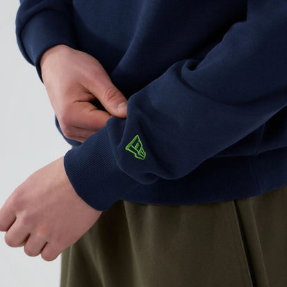 The Male model is wearing Seattle Seahawks NFL Dark Blue Crew Neck Sweater 5