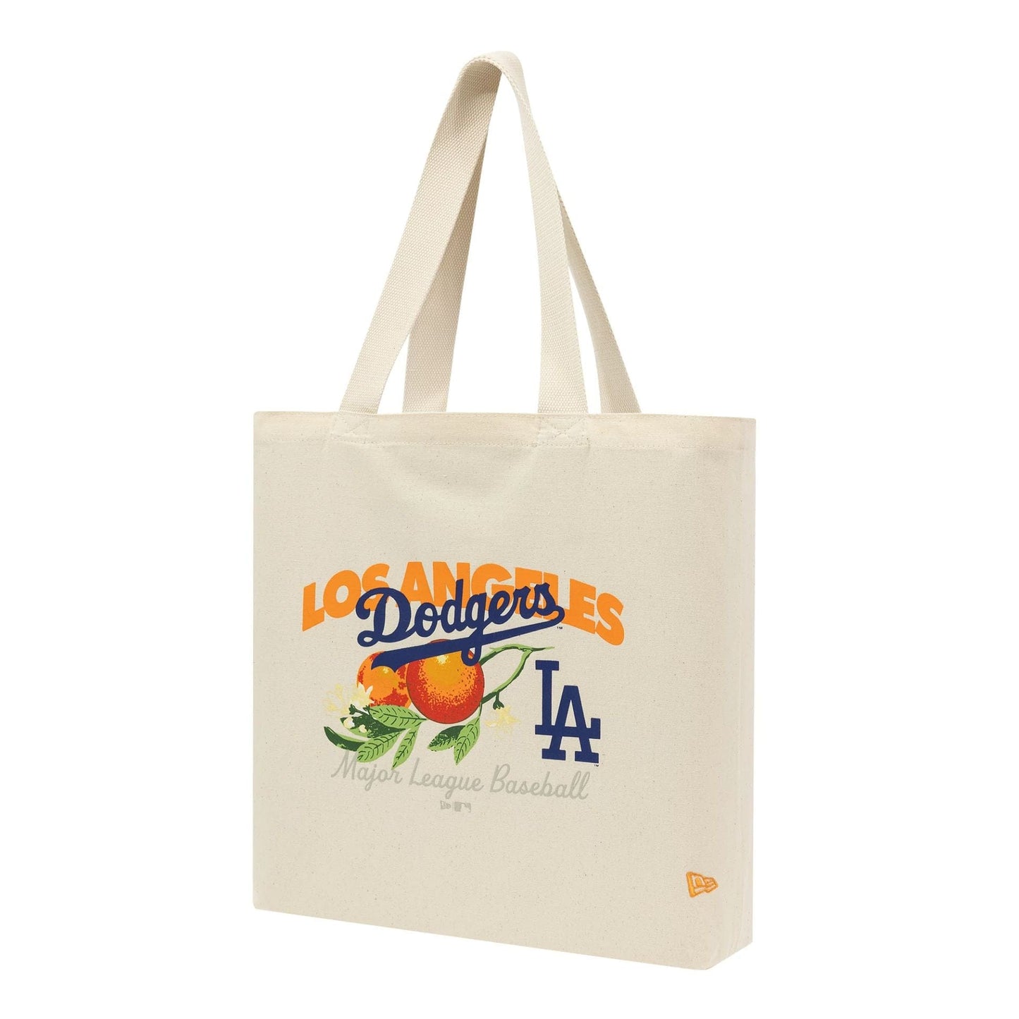 This is a LA Dodgers MLB Fruit Cream Canvas Tote Bag 1