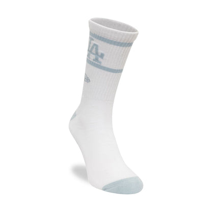 This is a LA Dodgers MLB Seasonal White and Light Blue Crew Socks 3