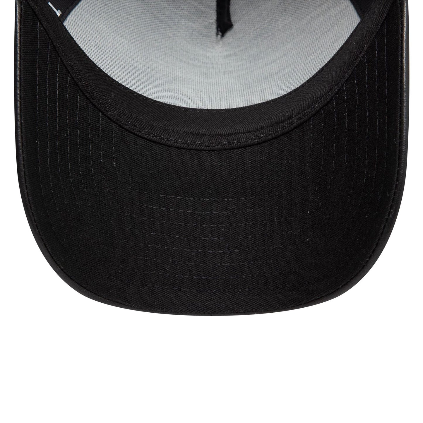 This is a New Era Leather Black 9FORTY A-Frame Trucker Adjustable Cap 6
