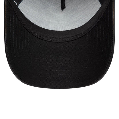 This is a New Era Leather Black 9FORTY A-Frame Trucker Adjustable Cap 6