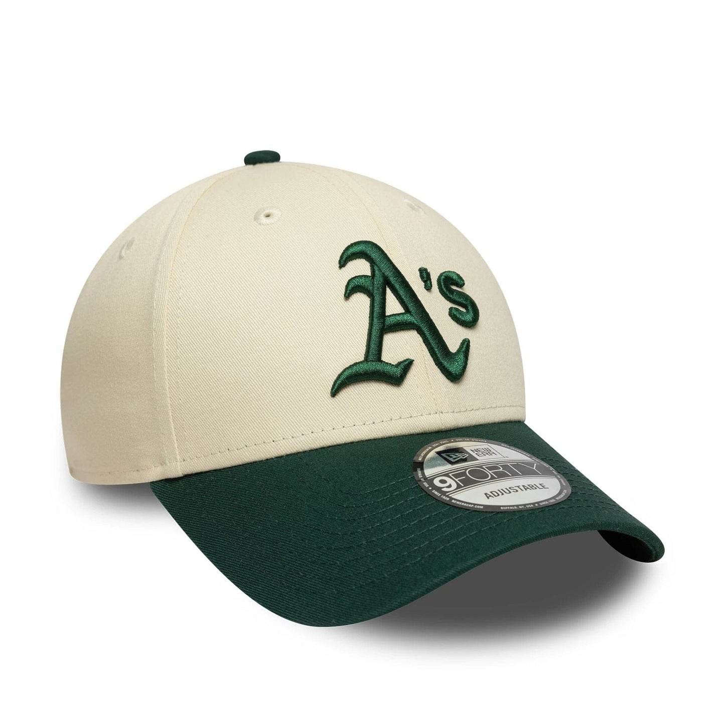 This is a Oakland Athletics Colour Block Cream 9FORTY Adjustable Cap 3