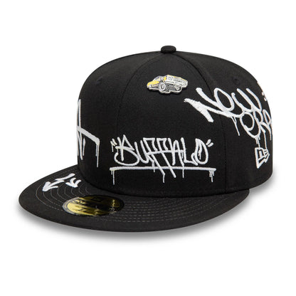 This is a New Era Graphic Black 59FIFTY Fitted Cap 1