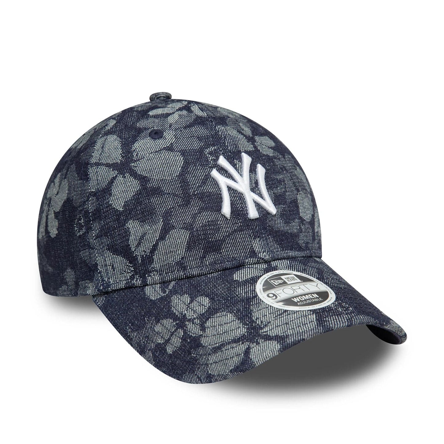 This is a New York Yankees Womens Floral Denim Blue 9TWENTY Adjustable Cap 3
