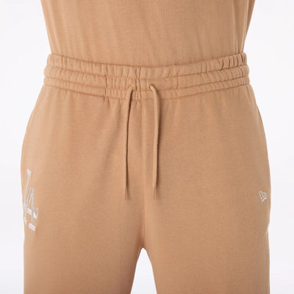 The Male model is wearing LA Dodgers MLB League Essential Dark Beige Fleece Joggers 6