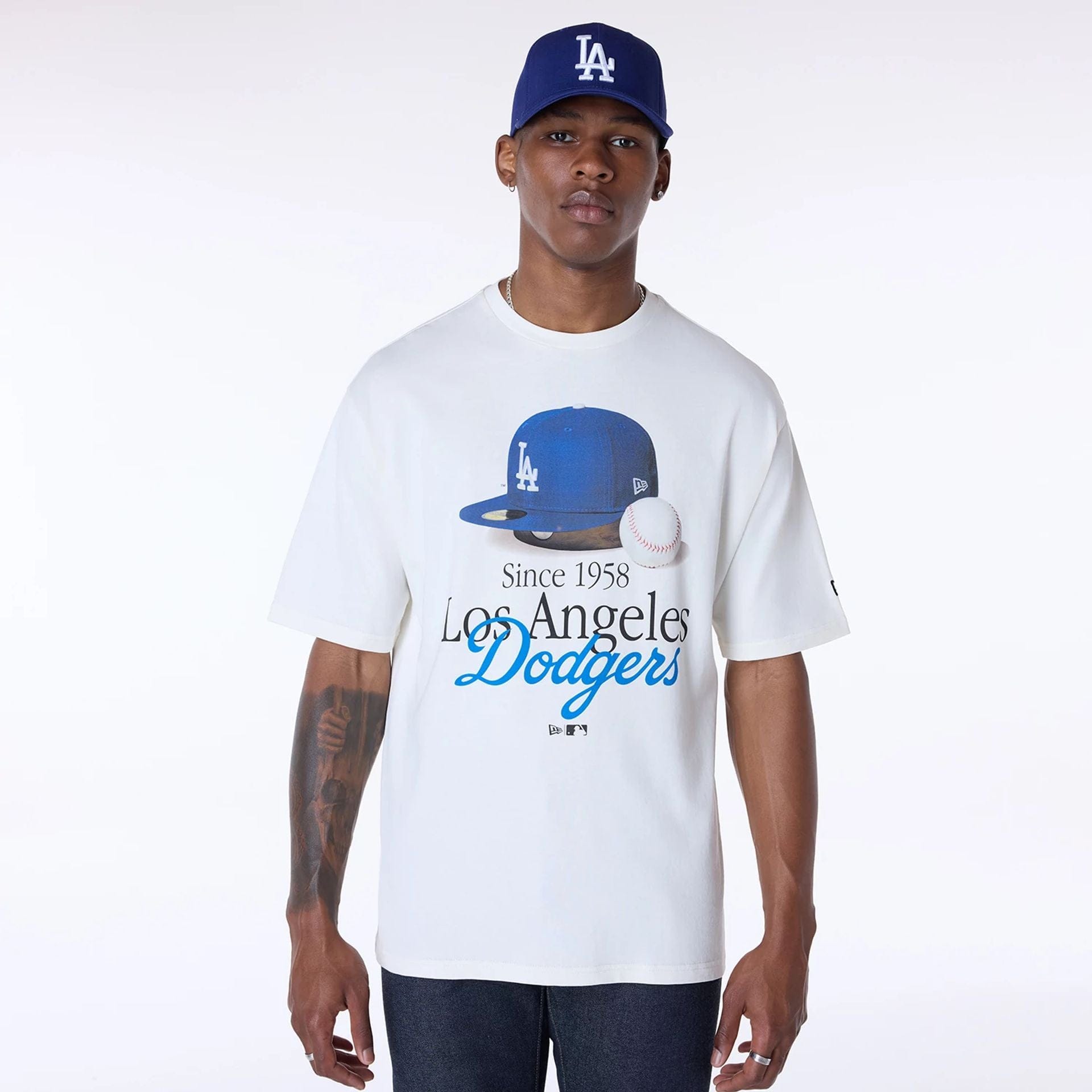 MLB Script LA Dodgers T-Shirt NEC UK