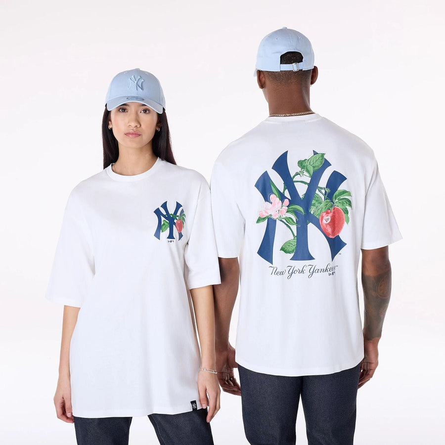 The Male model is wearing New York Yankees MLB Fruit Open White T-Shirt 3