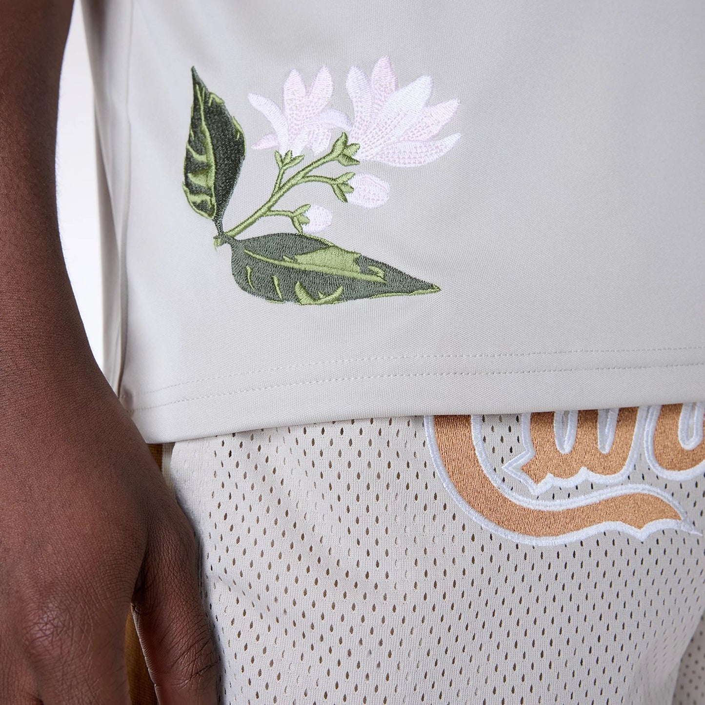 The Male model is wearing St. Louis Cardinals MLB Floral Open White Oversized T-Shirt 3