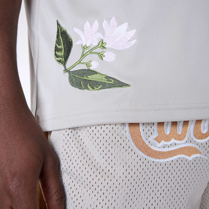 The Male model is wearing St. Louis Cardinals MLB Floral Open White Oversized T-Shirt 3