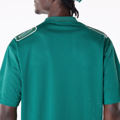 The Male model is wearing New York Jets NFL Mesh Green T-Shirt 4