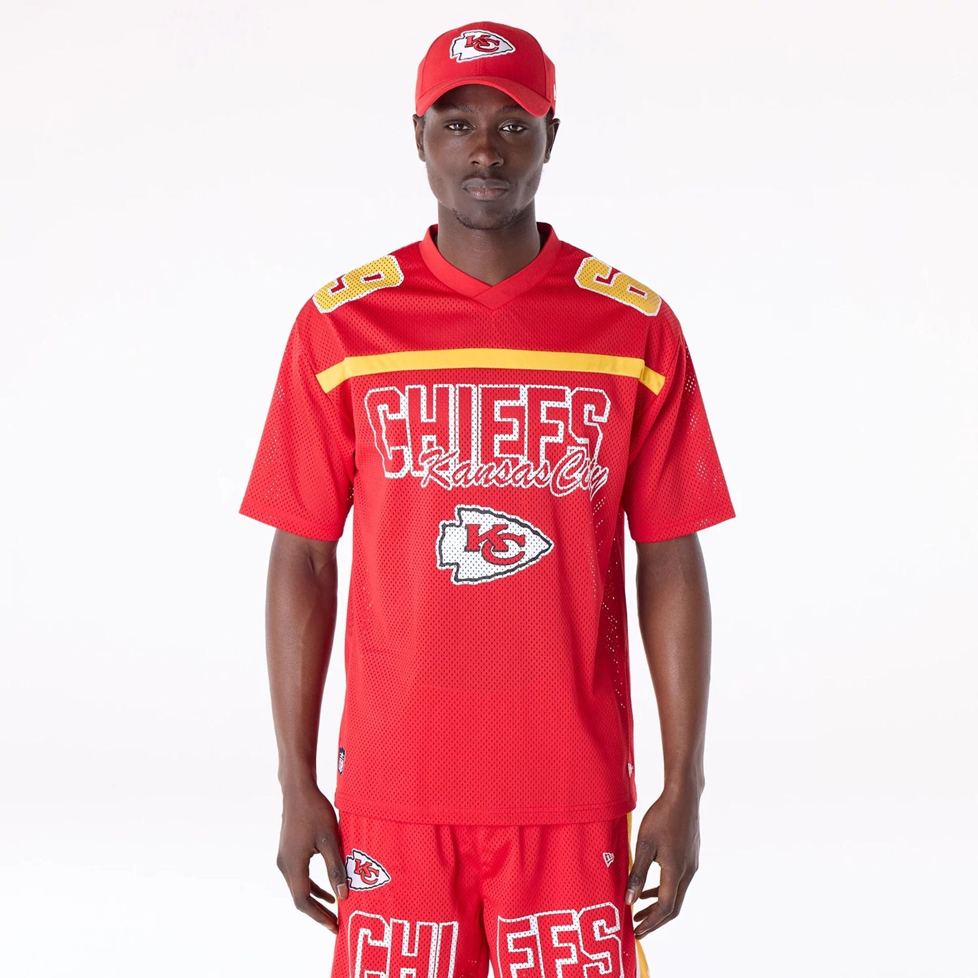 シャツ Kansas City Chiefs Microsoft jersey New Era Kansas City Chiefs NFL Mesh Graphic Jersey Front Door Red