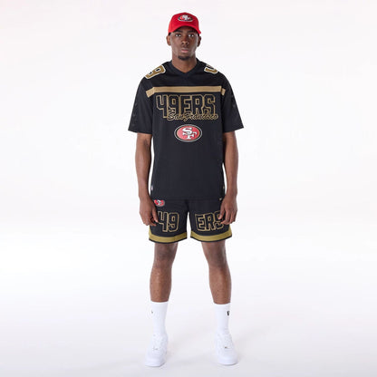 The Male model is wearing San Francisco 49ers NFL Mesh Black T-Shirt 5