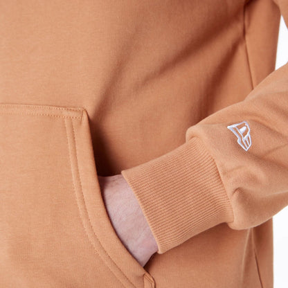 The Male model is wearing LA Lakers NBA League Essential Dark Beige Oversized Pullover Hoodie 4