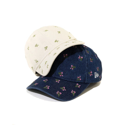 This is a Womens New Era Floral Denim Navy 9TWENTY Adjustable Cap 8