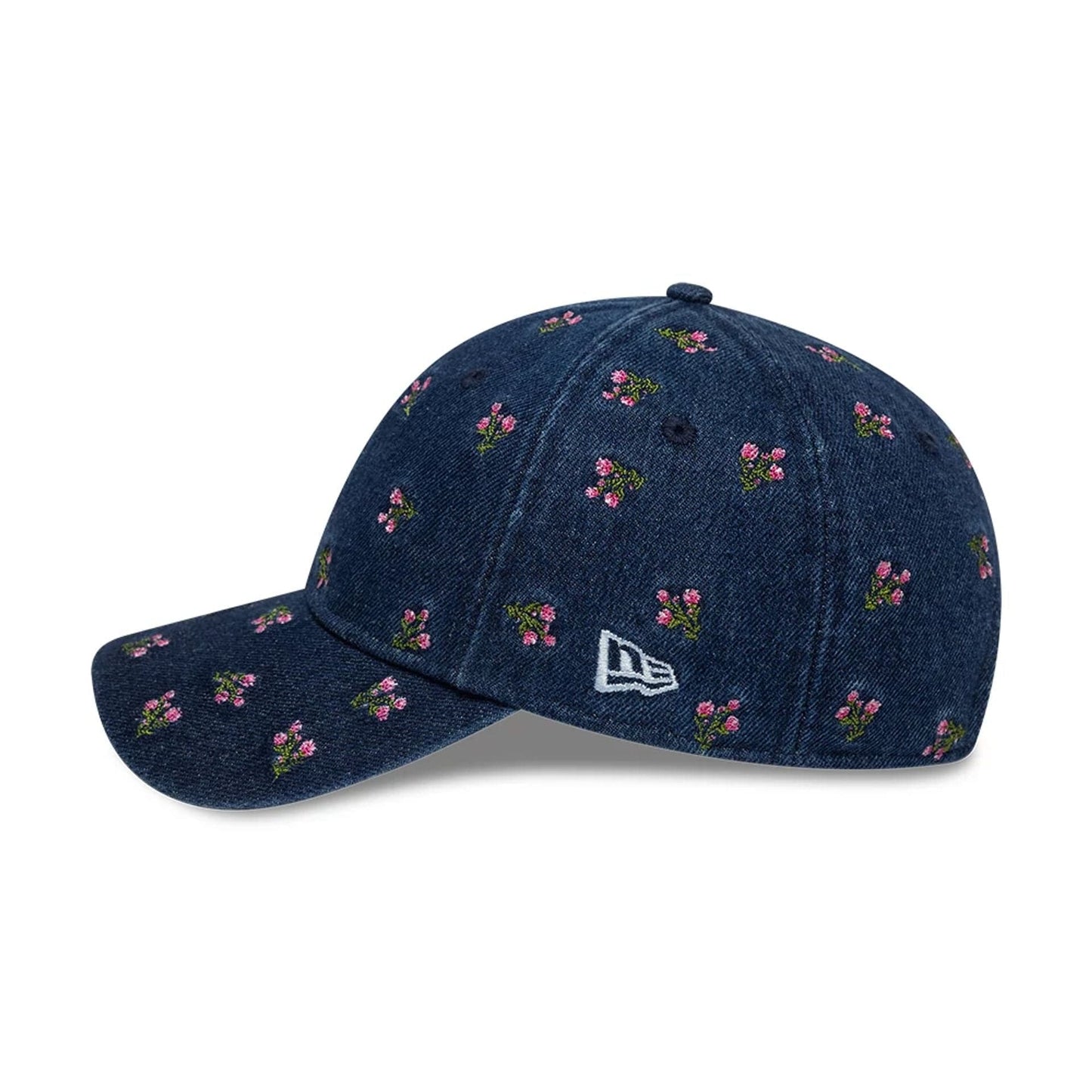 This is a Womens New Era Floral Denim Navy 9TWENTY Adjustable Cap 4