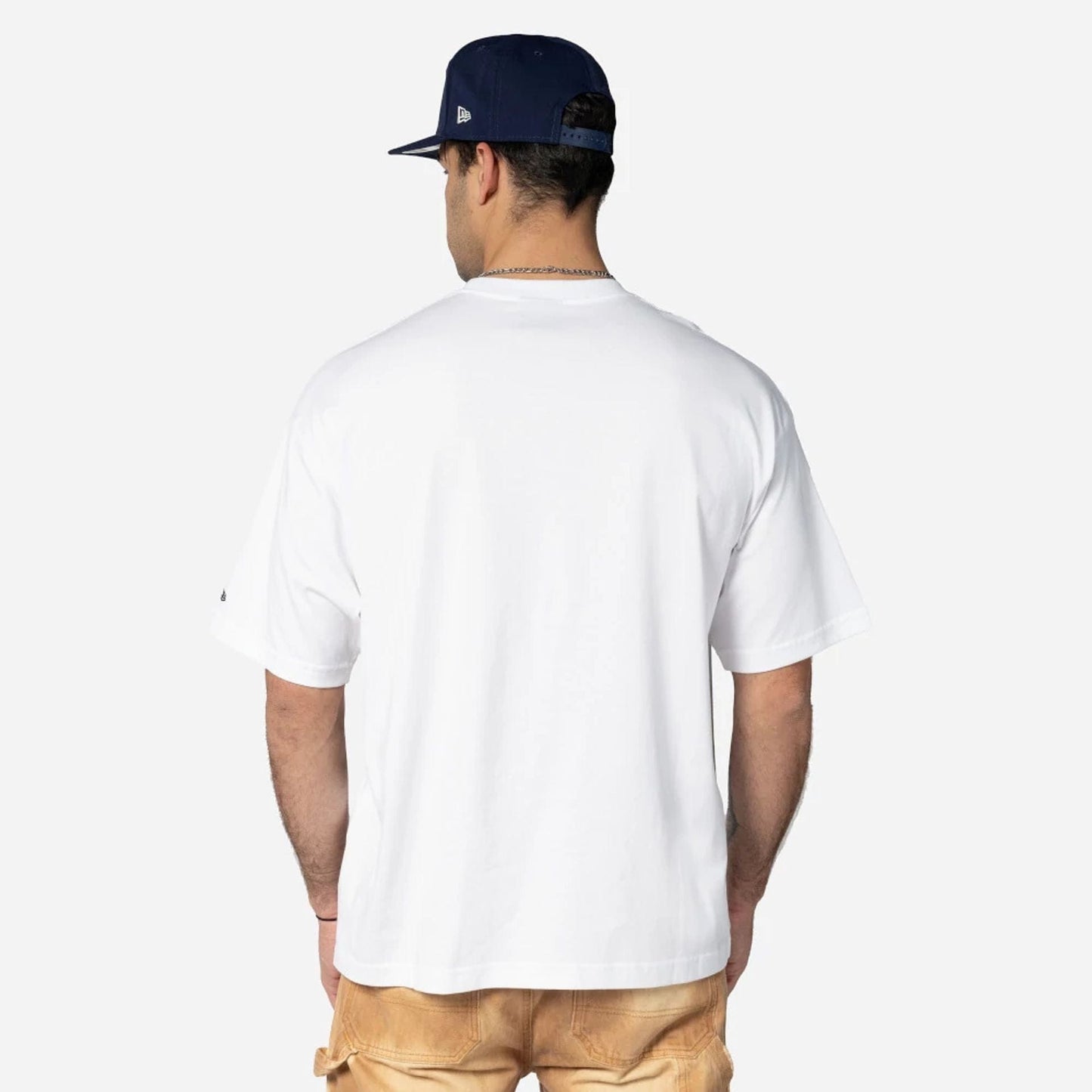 The Male model is wearing MLB Dueling Logos Oakland Athletics VS LA Dodgers Sport Classic White T-Shirt 5