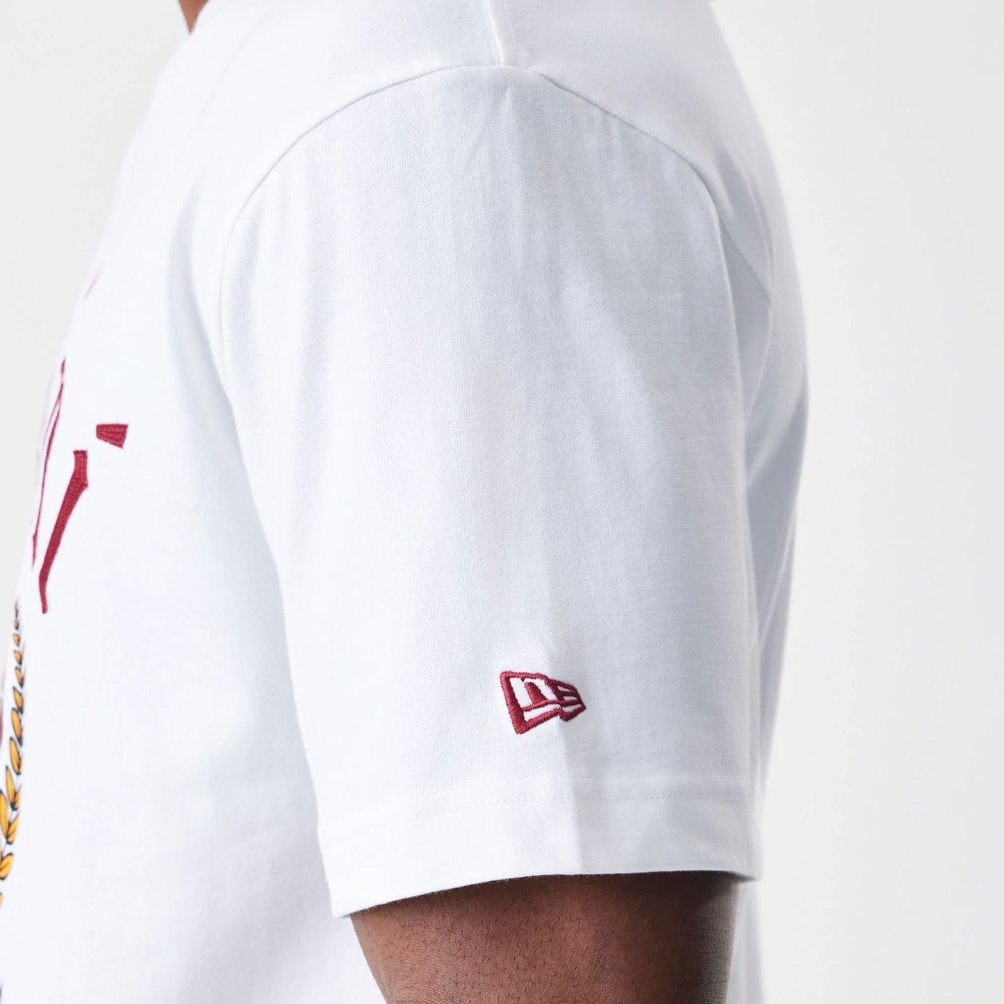 The Male model is wearing Miami Heat Throwback Prep White T-Shirt 4