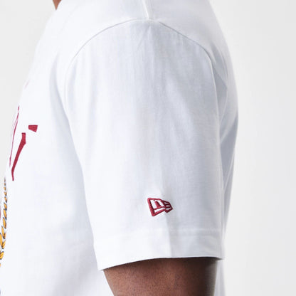 The Male model is wearing Miami Heat Throwback Prep White T-Shirt 4