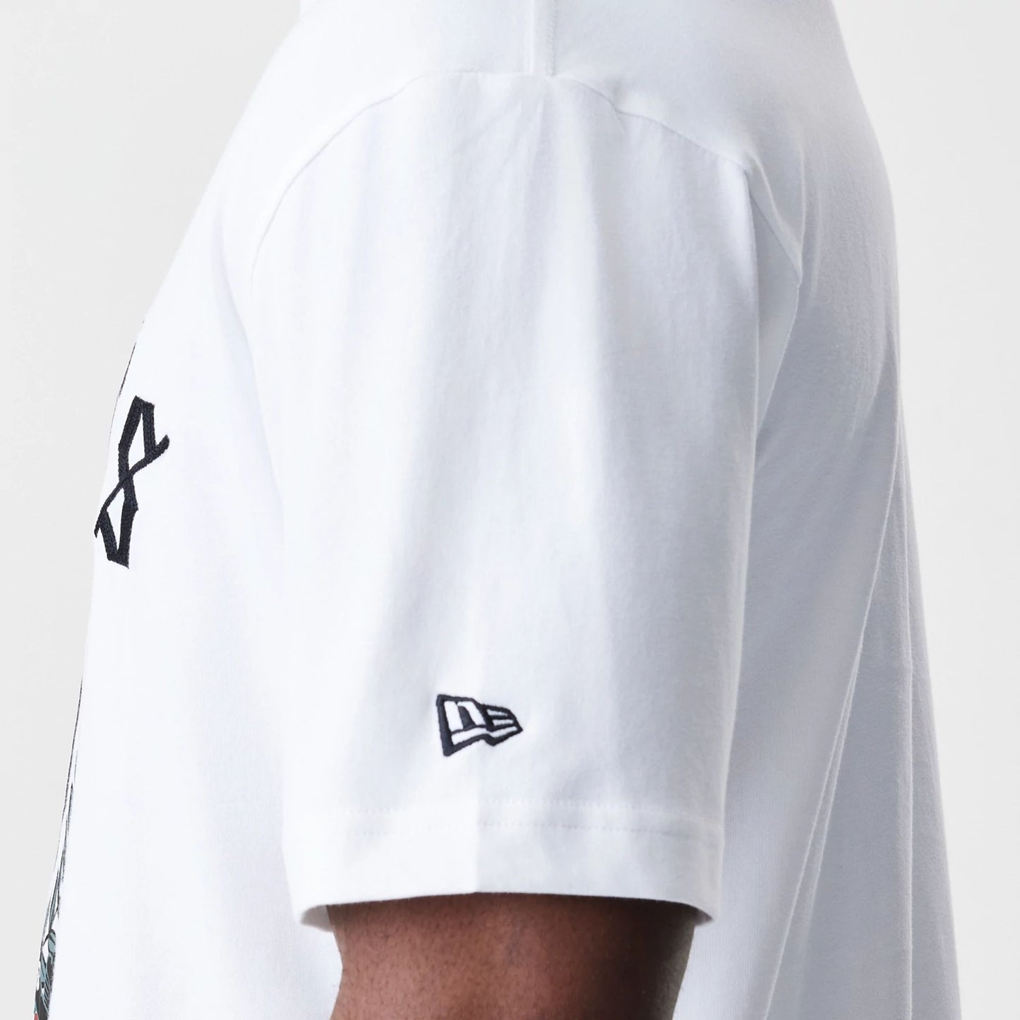 The Male model is wearing Las Vegas Raiders Throwback Prep White T-Shirt 3