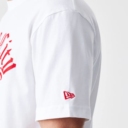 The Male model is wearing Kansas City Chiefs Throwback Prep White T-Shirt 4