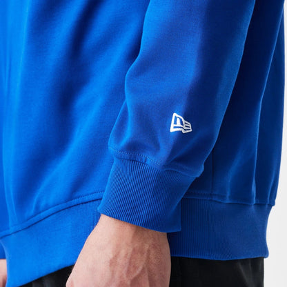 The Male model is wearing Chicago Cubs Throwback Prep Blue Long Sleeve Rugby Shirt 4