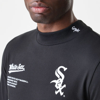 The Male model is wearing Chicago White Sox Modern Driver Black Long Sleeve T-Shirt 2