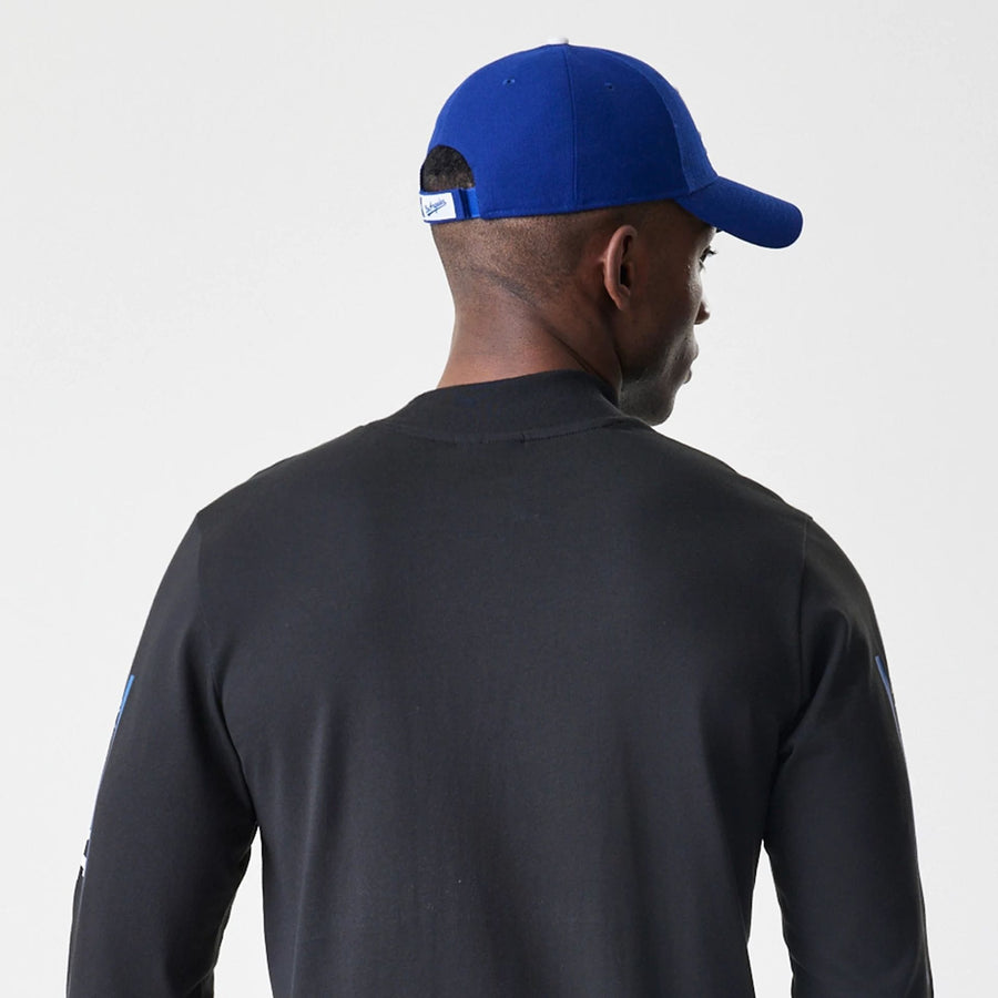 The Male model is wearing LA Dodgers Modern Driver Black Long Sleeve T-Shirt 5