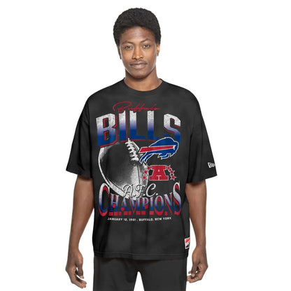 The Male model is wearing Buffalo Bills Sport Classic Black T-Shirt 6